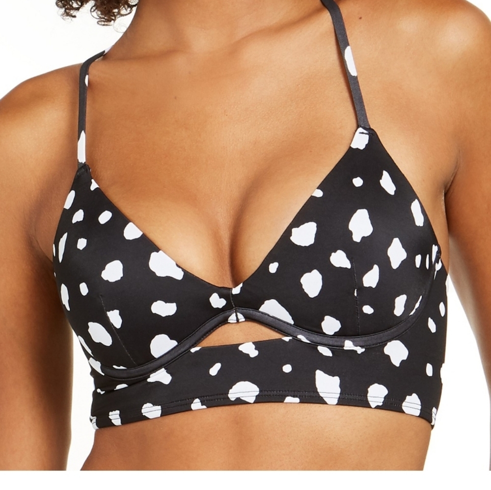 Sundazed COW PRINT Spot Jenna Bikini Top 36D NWT